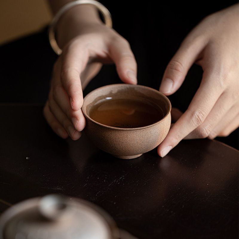 茶杯 侘寂 ヴィンテージ手作り粗い陶器 中国茶器 陶磁 台湾茶器