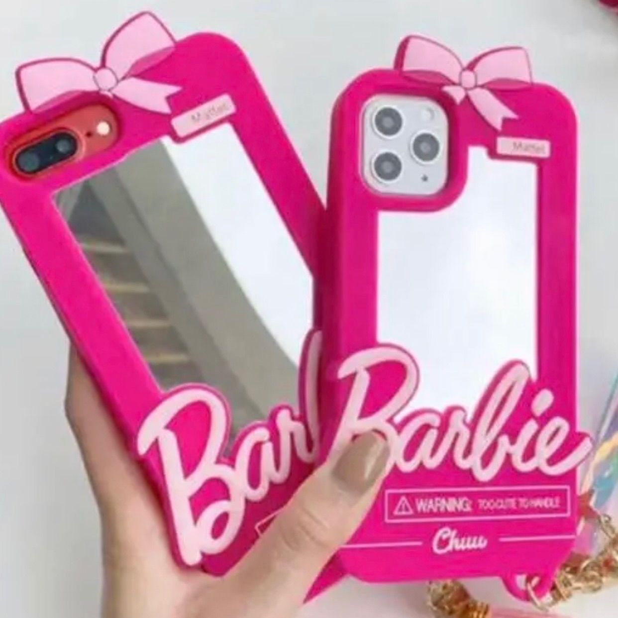 Barbie 大人気 ミラー付き iPhoneケース ２個セット - メルカリ