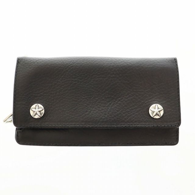 キャリー CALEE SILVER STAR CONCHO LEATHER LONG WALLET シルバー スター コンチョ レザー ロング ウォレット 長財布 CL-25SS003LE 黒 ブラック ブランド古着ベクトル ● 251020
