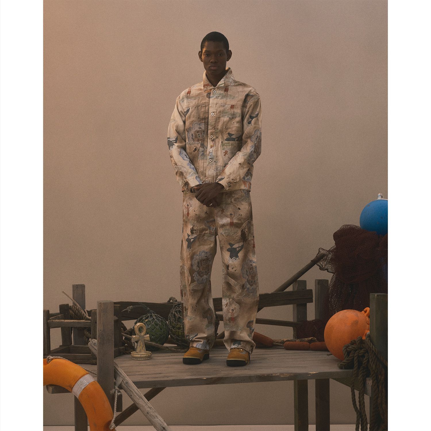FAKE AS FLOWERS FAF | NEWCOMMUNE BAGGY DENIM RIGID (ISLAND) バギー 