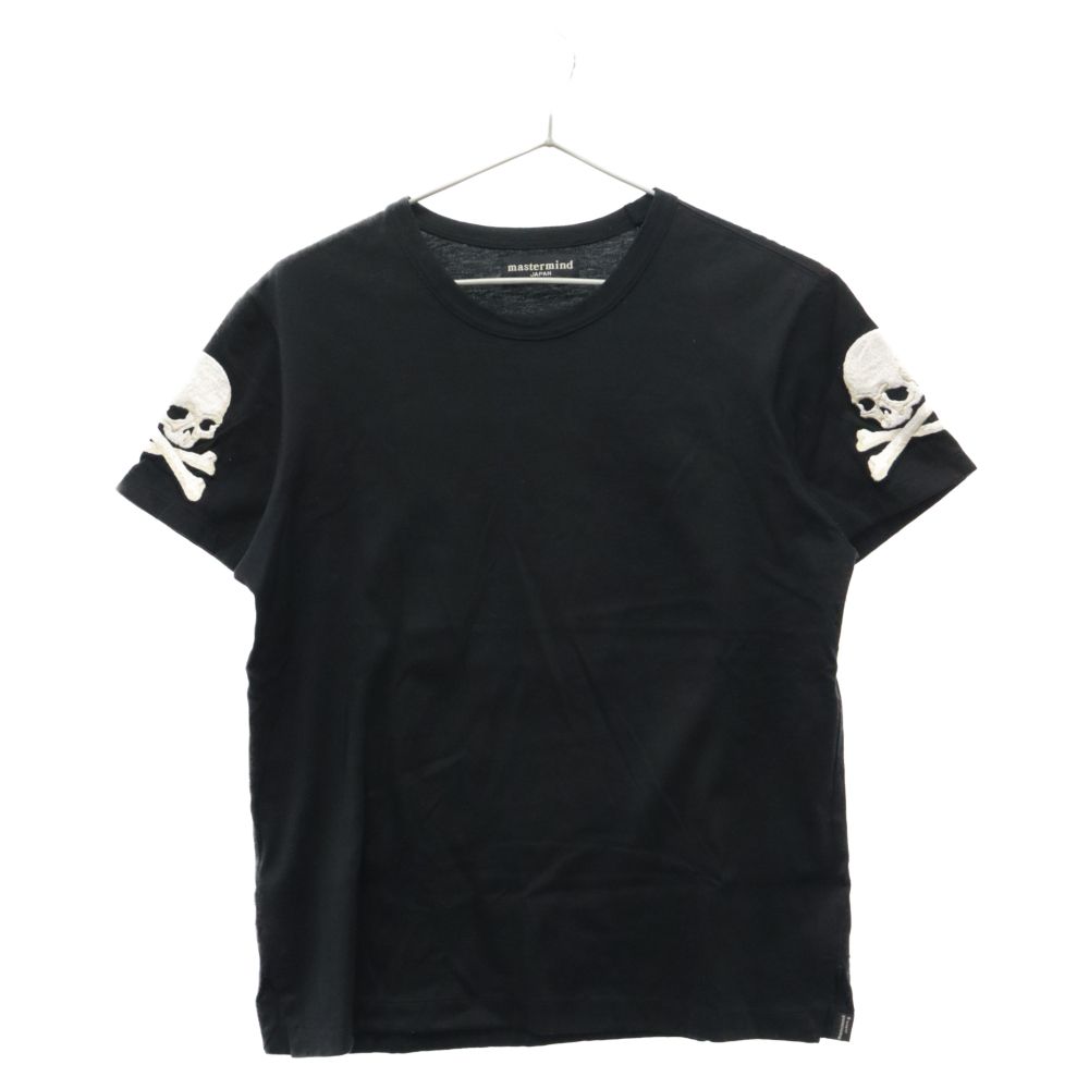 mastermind JAPAN (マスターマインドジャパン) アームエンブロイダリースカルロゴ 半袖Tシャツ ブラック MR-TS40-016