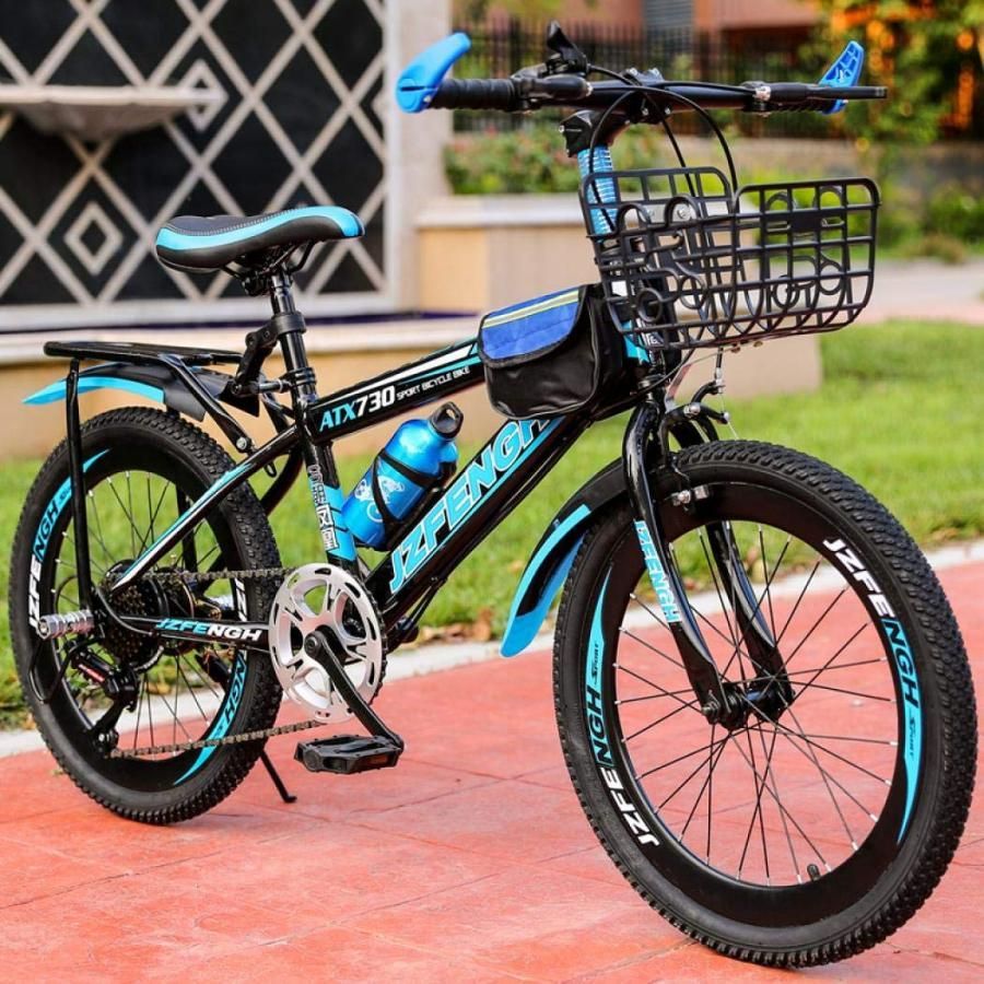 【KIRA SHOP】 子ども用自転車 6段変速 自転車 18インチ 20インチ 22インチ 自転車 男の子 女の子 こども用自転車 軽量 泥除け付き かご付き ジュニア マウンテンバイク 高さ調