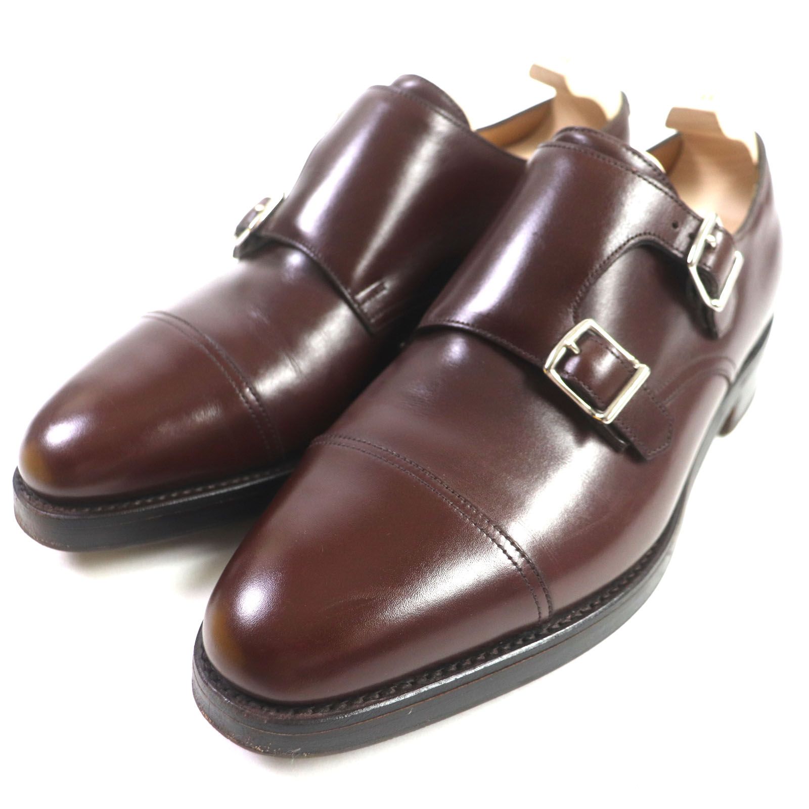 美品▽John Lobb ジョンロブ WILLIAM ウィリアム レザー ダブルモンクストラップ ストレートチップ レザーシューズ ダークブラウン  6.5 箱付き イングランド製 メンズ - メルカリ