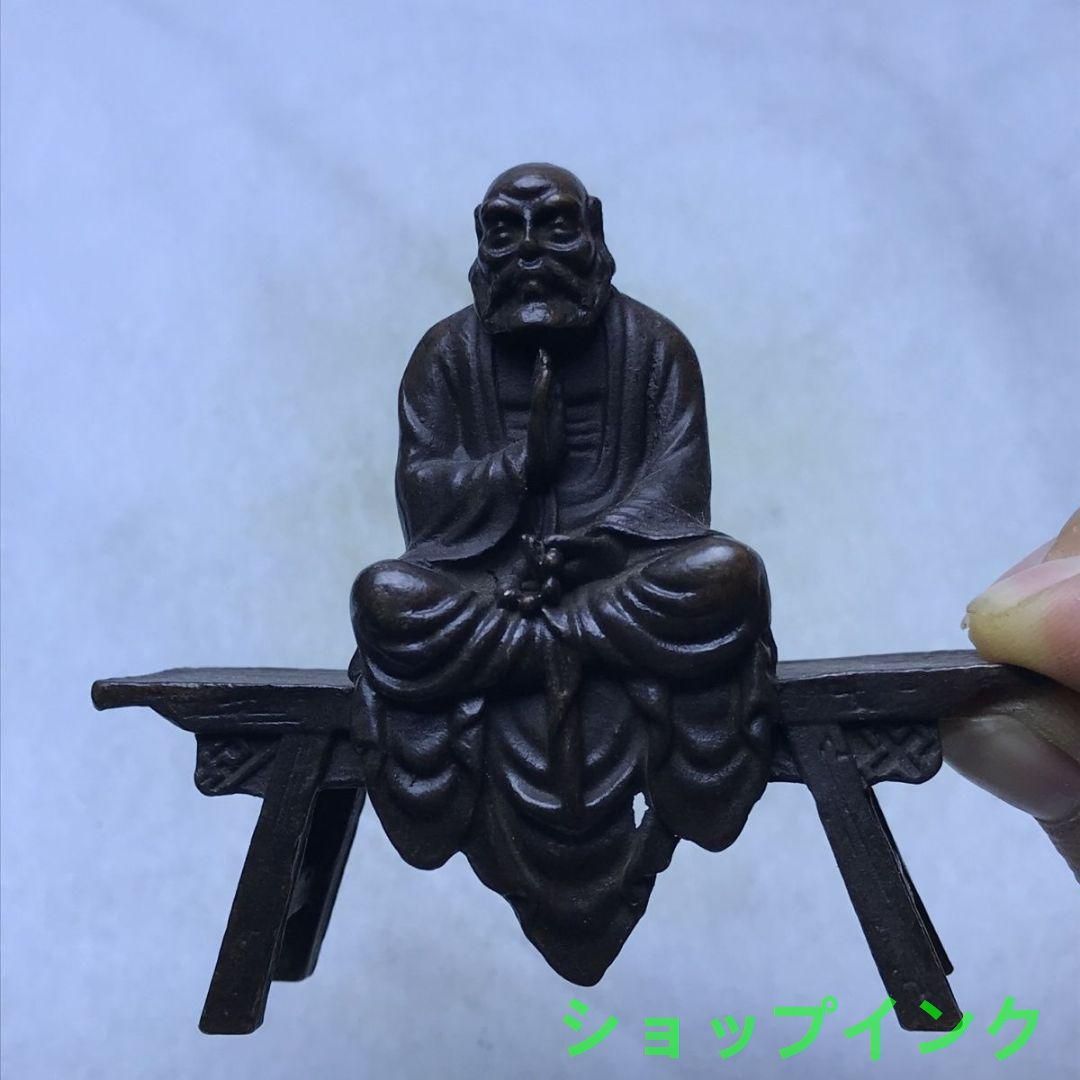 仏教美術 達磨祖師仏像 ベンチ仏 小仏像 銅製 銅器 - メルカリ