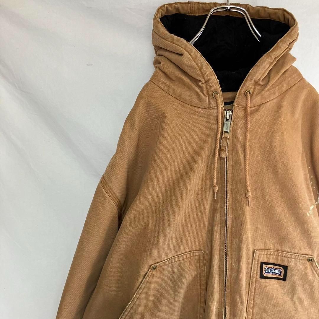古着 BIG SMITH ダック地 アクティブジャケット ベージュ XL