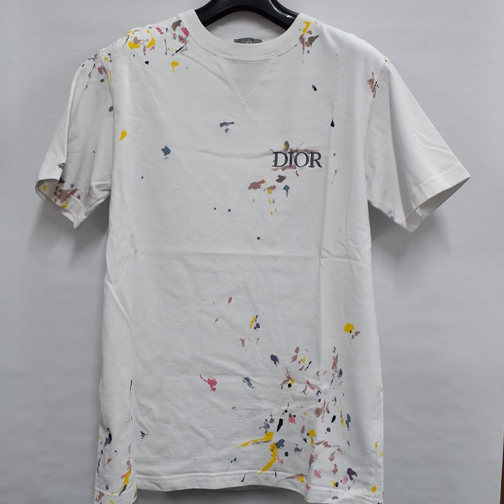 ディオール DIOR 21SS ペイントプリントロゴ刺繍 Sサイズ Tシャツ 