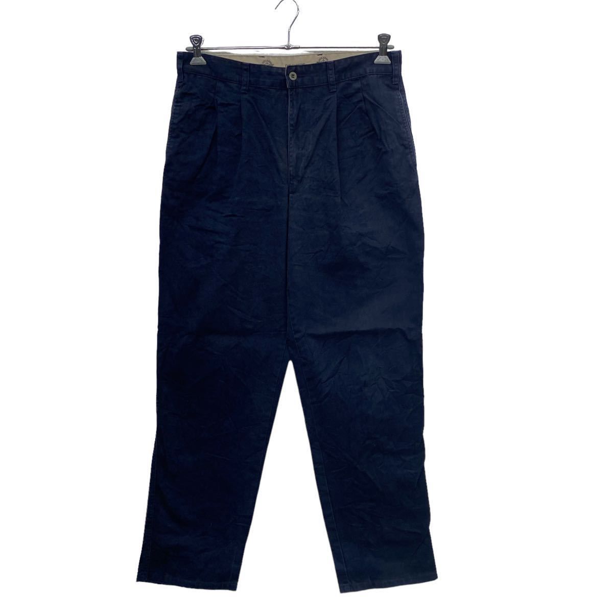 DOCKERS チノパンツ W34 ドッカーズ タック入り ネイビー 古着卸