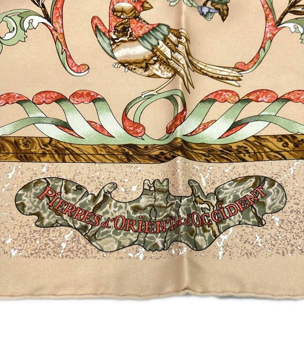 美品 HERMES エルメス シルク 100% カレ 90 スカーフ Plumes 羽根