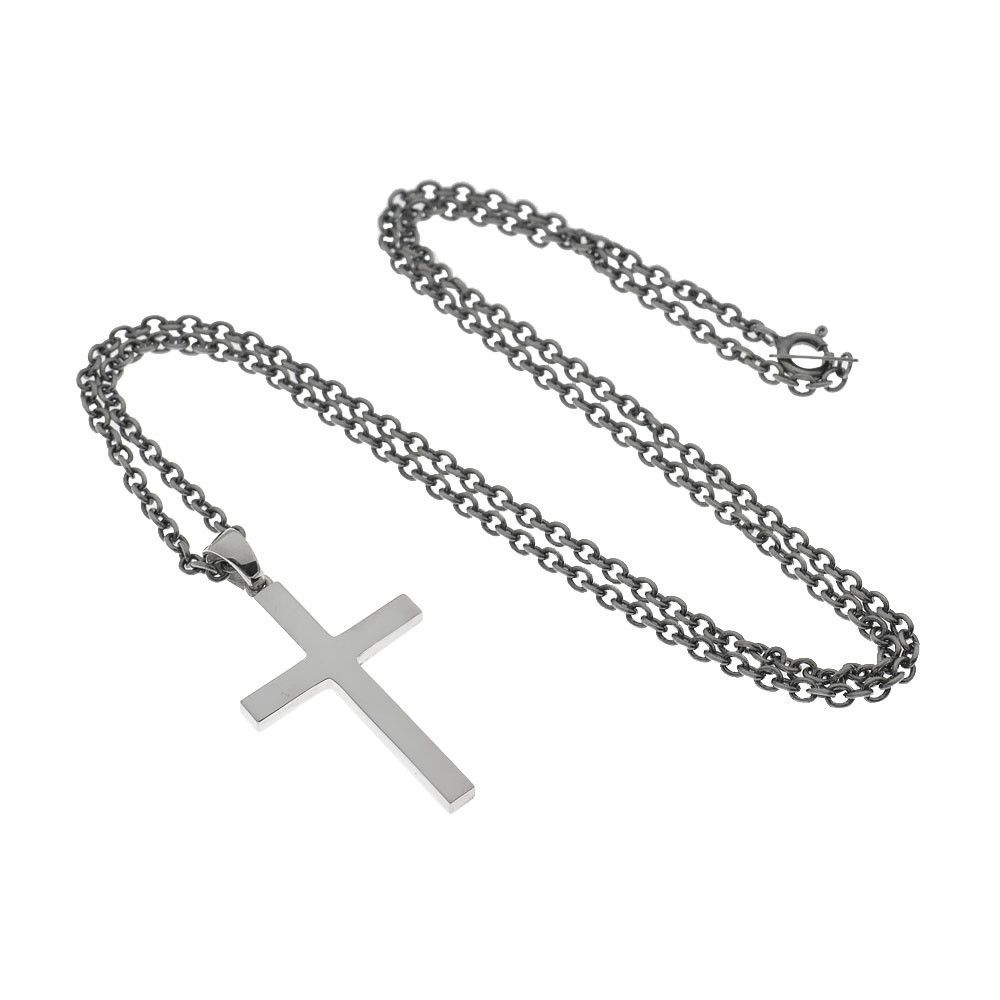 プレーン クロス CROSS 十字架 フラット チェーン80cm ネックレス 