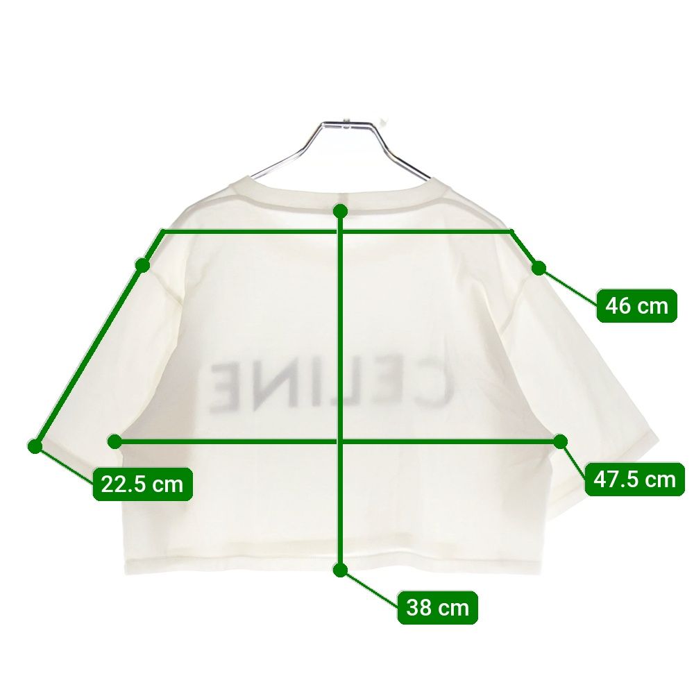 CELINE セリーヌ フロントロゴプリント クロップド クルーネック半袖T  