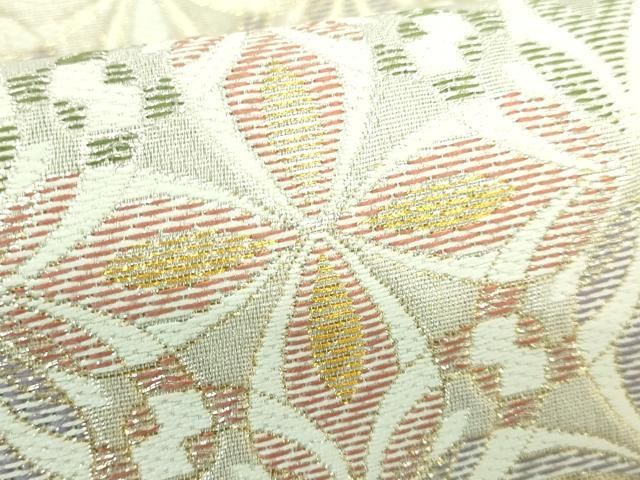 平和屋着物□極上 六通柄袋帯 西陣織 七宝花菱文 金銀糸 逸品