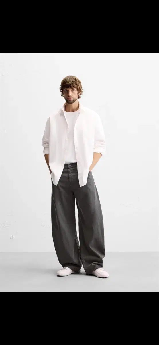 【雷市場（ポンジャン）商品韓国直送】 ZARA(ザラ) ジーンズ バルーン フィット 30 新品 グレー jeans balloon fit