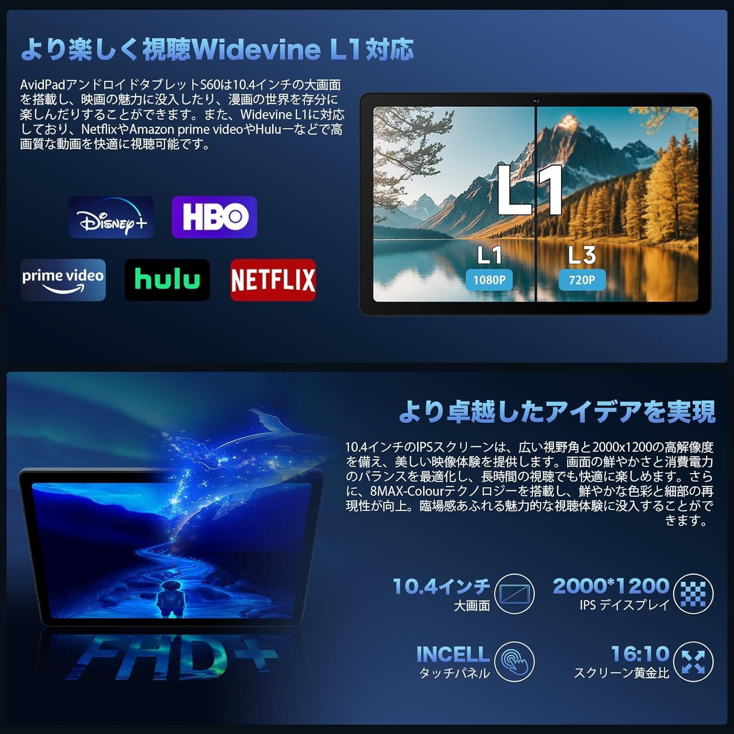 全新正規品】AvidPad S60 Android 15 wi-fiモデル2000*1200 IPS 全新正規品】AvidPad S60 Android 15 wi-fiモデル2000*1200 IPS