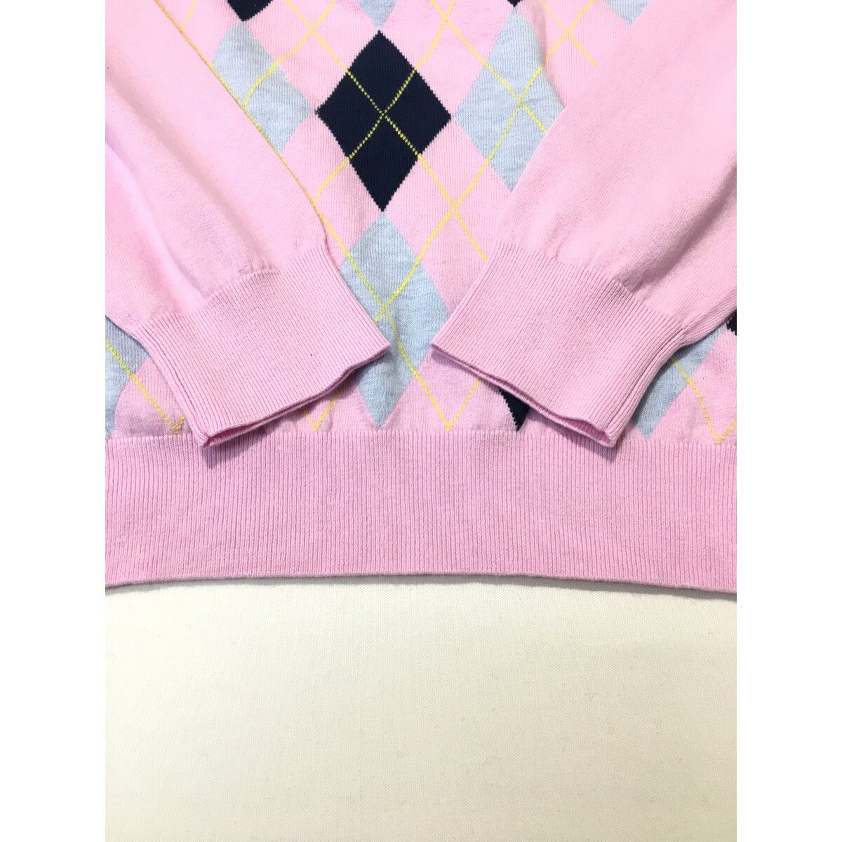 ZOY - coco 未使用品 ゾーイ ZOY メンズ セーター 3(LL) ピンク クルーネック ニット アーガイル柄 未使用品 メンズ ゾーイ ZOY セーター 3(LL) ピンク クルー