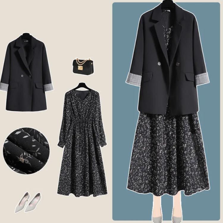 スーツセット レディース ワンピーススーツ テーラードジャケット 2点