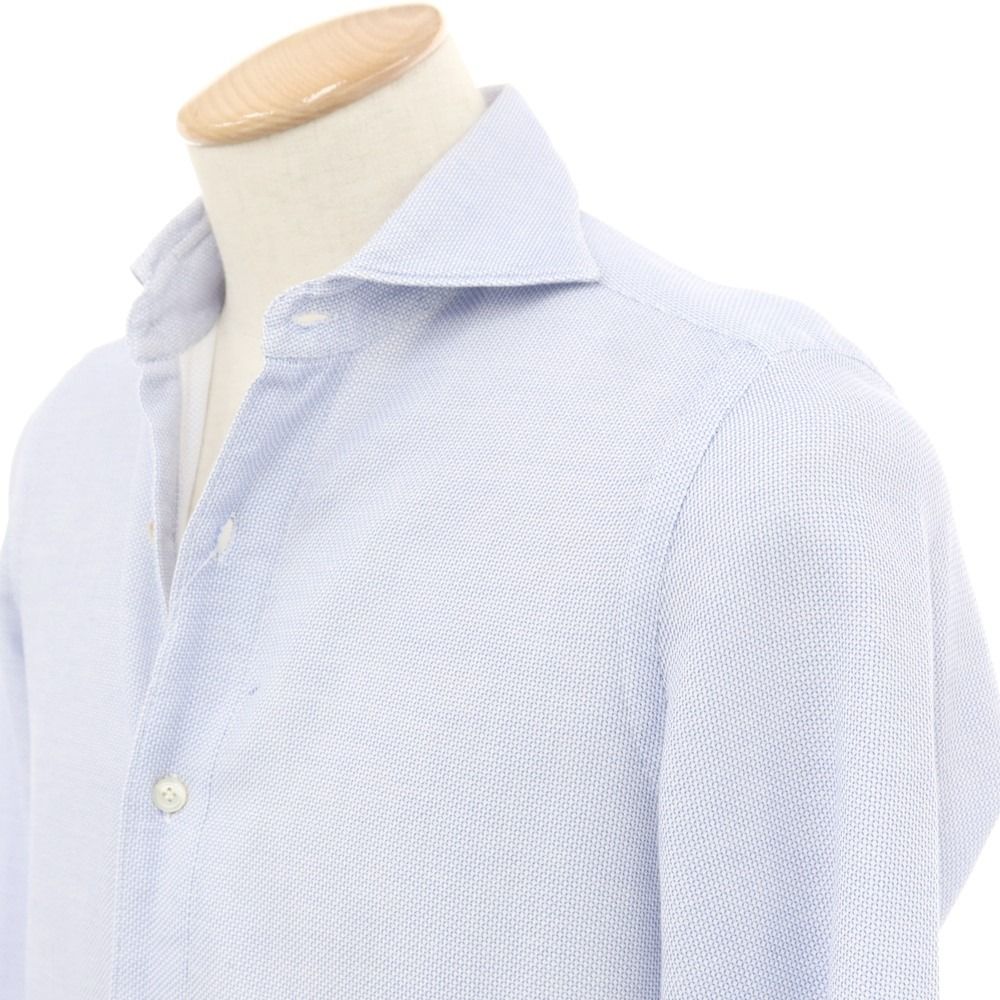 中古】フィナモレ Finamore コットン ホリゾンタルカラー シャツ