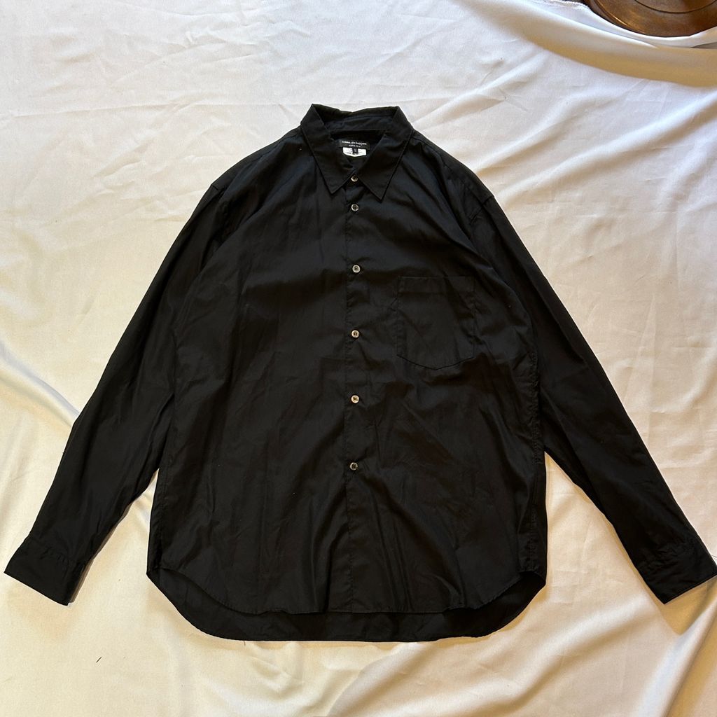 コムデギャルソン　オムプリュス　ポリ縮　長袖シャツ　ブラック　ブラウス　ロング 楽天市場】COMME des GARCONS HOMME PLUS コムデギャルソンオム