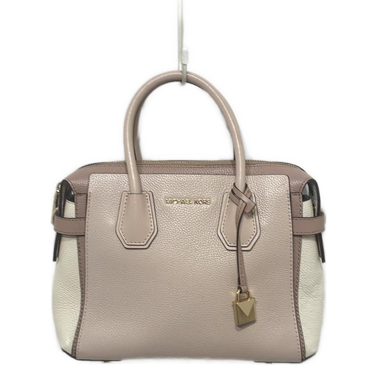 マイケルコース ハンドバッグ マーサー ベルテッド スモール サッチェル 30S9GM9S1T ライトピンク×白×ピンクベージュ レザー
