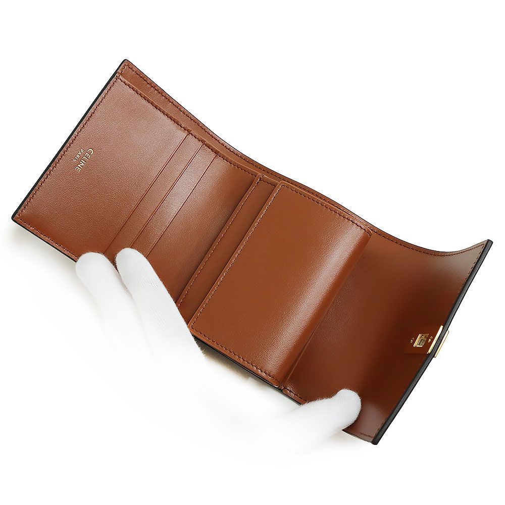 新品・未使用】CELINE 三つ折り財布 くっつい ブラウン