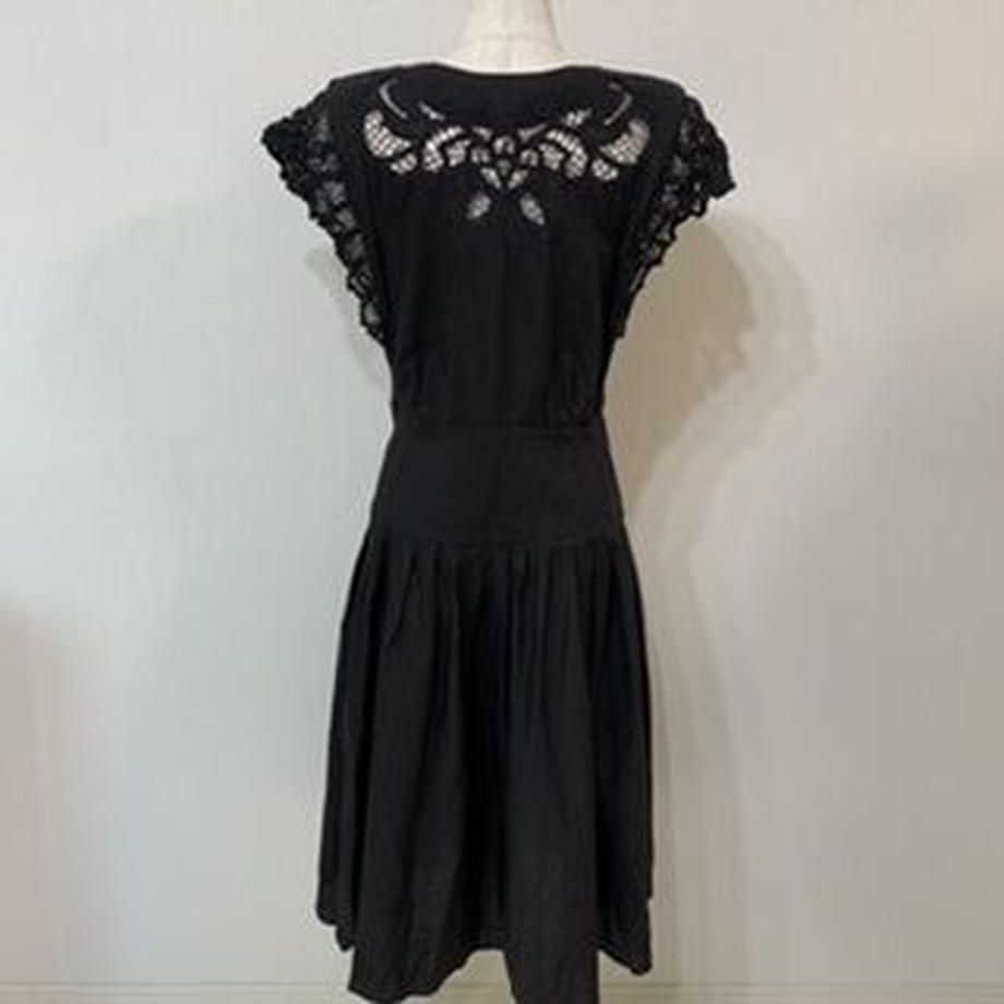 メルカリshops Us古着 フレンチ レース ワンピース ロング 黒 バックシャン ヴィンテージ