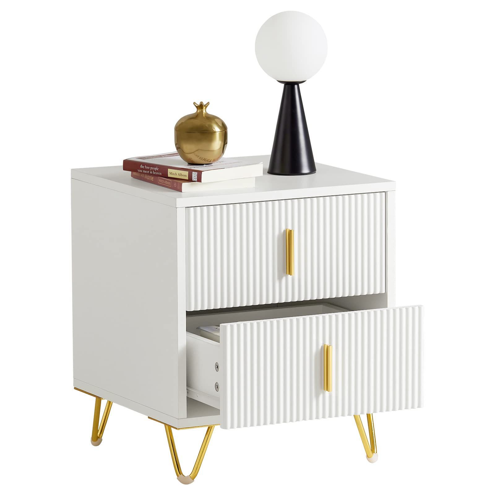 【数量限定】引き出し付き 木製 電話台 北欧風 ベッド横 おしゃれ ベッドサイドテーブル ソファサイド サイドテーブル ベッド周り収納 ナイトテーブル (高47cm) SoBuy