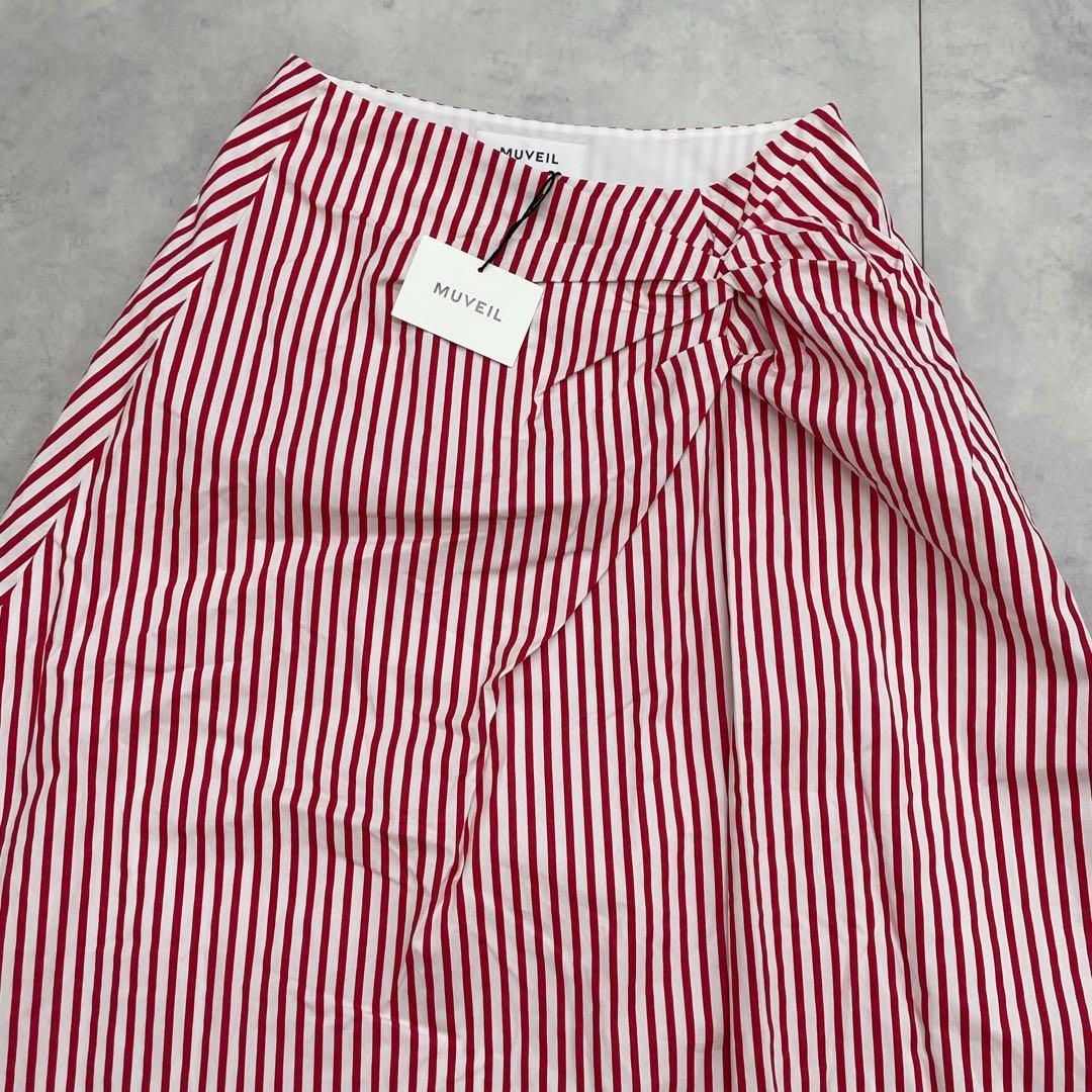 ◎【新品同様】MUVEIL ミュベール ストライプ スカート フレア サイド
