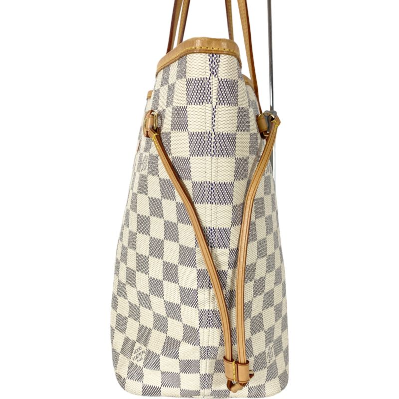 LOUIS VUITTON ダミエ アズール ネヴァーフル MM ホワイト ルイ