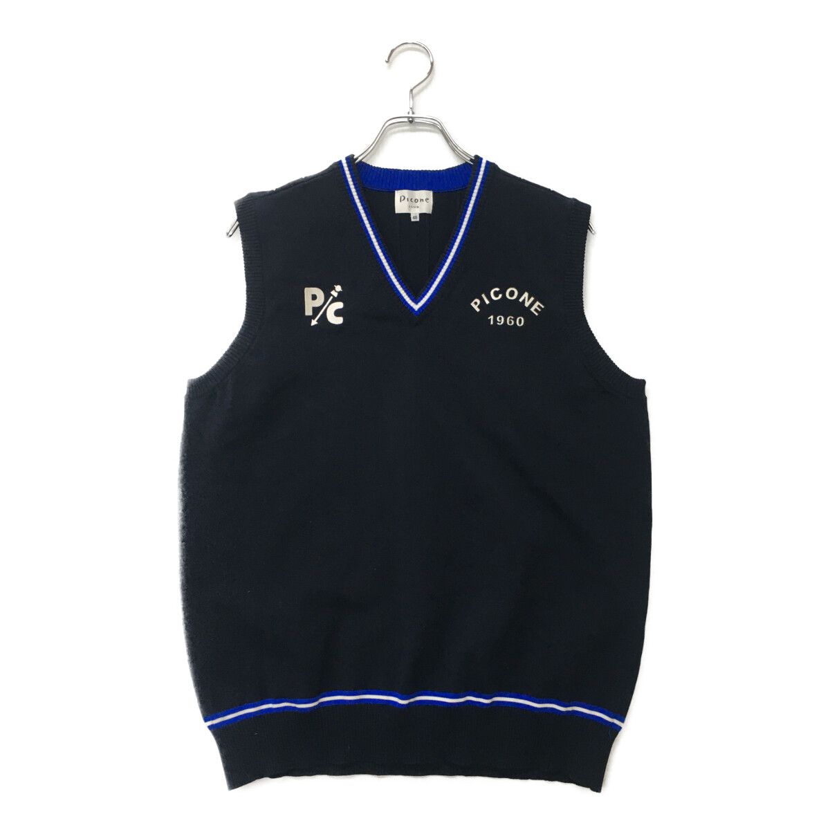 coco 中古 ピッコーネクラブ PICONE CLUB メンズ ベスト 48(L) 濃紺 ネイビー Vネックニット シンプル 中古 メンズ ピッコーネクラブ PICONE CLUB ベスト 48(L) 濃紺