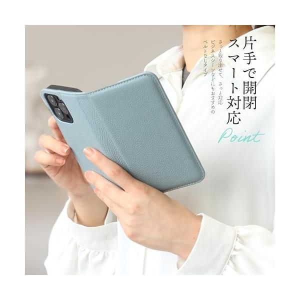 iPhoneケース・スマホ・PC [HANATORA] iPhone12 ケース 手帳型 本革 シュリンクカーフレザー スマホケース ベルトあり マグネットなし ラベンダー