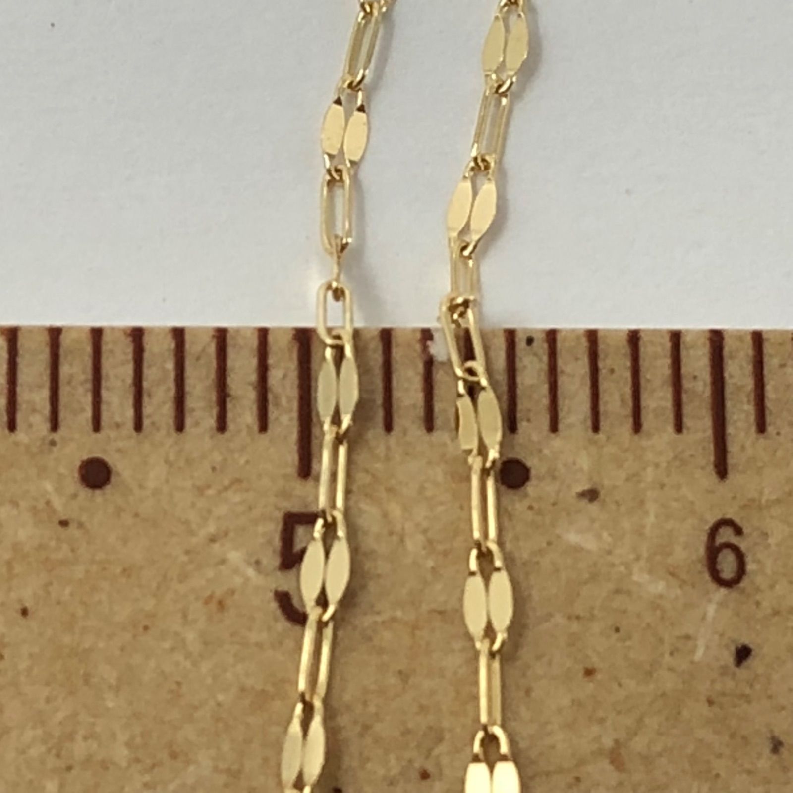 k18金 イエローゴールド ネックレス スクェア＋アズキを組み合わせた 