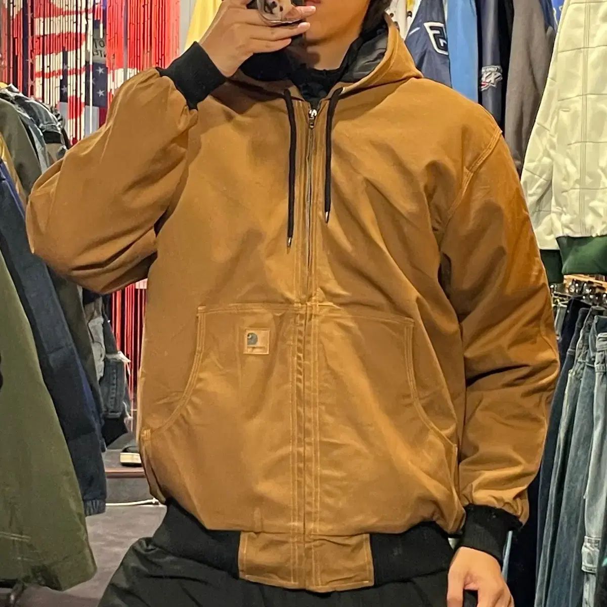 雷市場（ポンジャン）商品韓国直送】 IM Carhartt(カーハート) リメイク フード 味噌 ジャケット - メルカリ