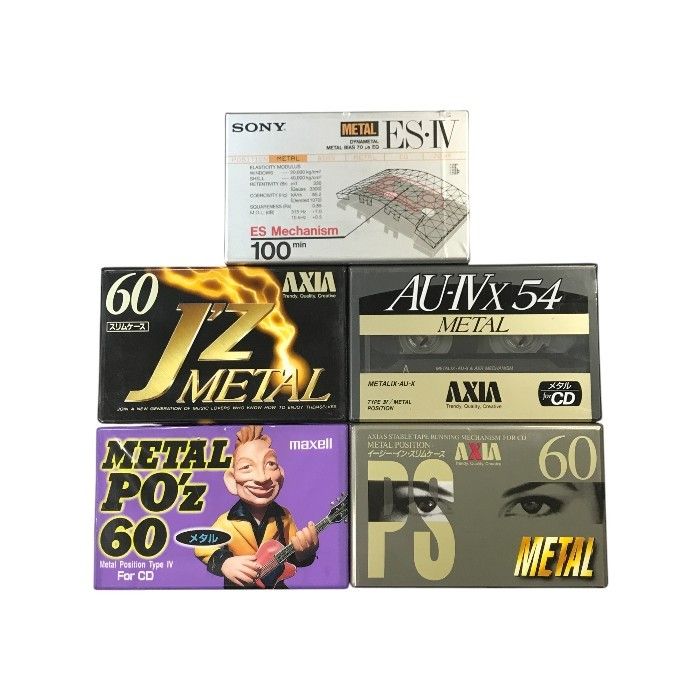 SONY|maxell|AXIA カセットテープ メタルポジション 54分|60分|100分 5本セット オーディオ 録音用メディア T1