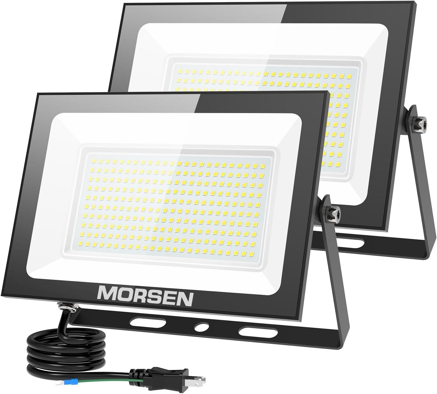 MORSEN 投光器 屋外 防水 作業灯 150W 2セット 20000LM 100v 6500K 昼光色 led投光器 ledライト 灯光器 屋外 照明 看板灯 作業用 工事用