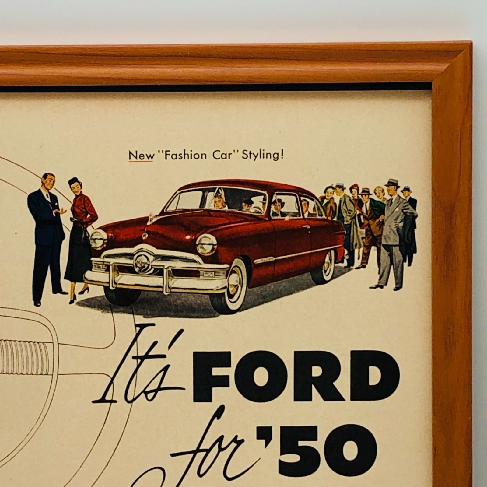 ビンテージ 広告 ポスター フレーム付 当時物 『 フォード (Ford) 』 1950's オリジナル アメリカ 輸入雑貨 ヴィンテージ 雑誌  アドバタイジング レトロ ( AZ1639 ) - メルカリ