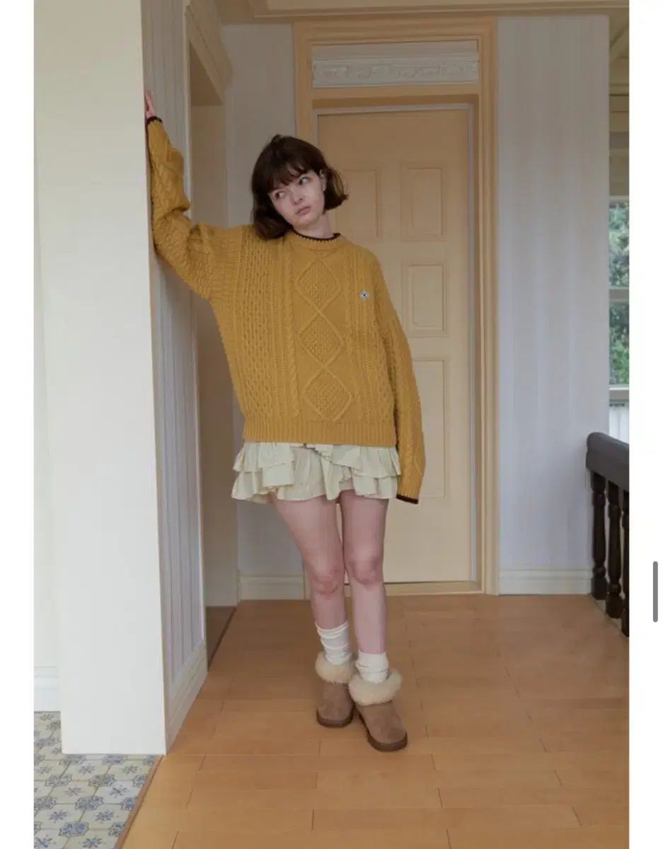NOCONTENT Two ー layer shirring dress