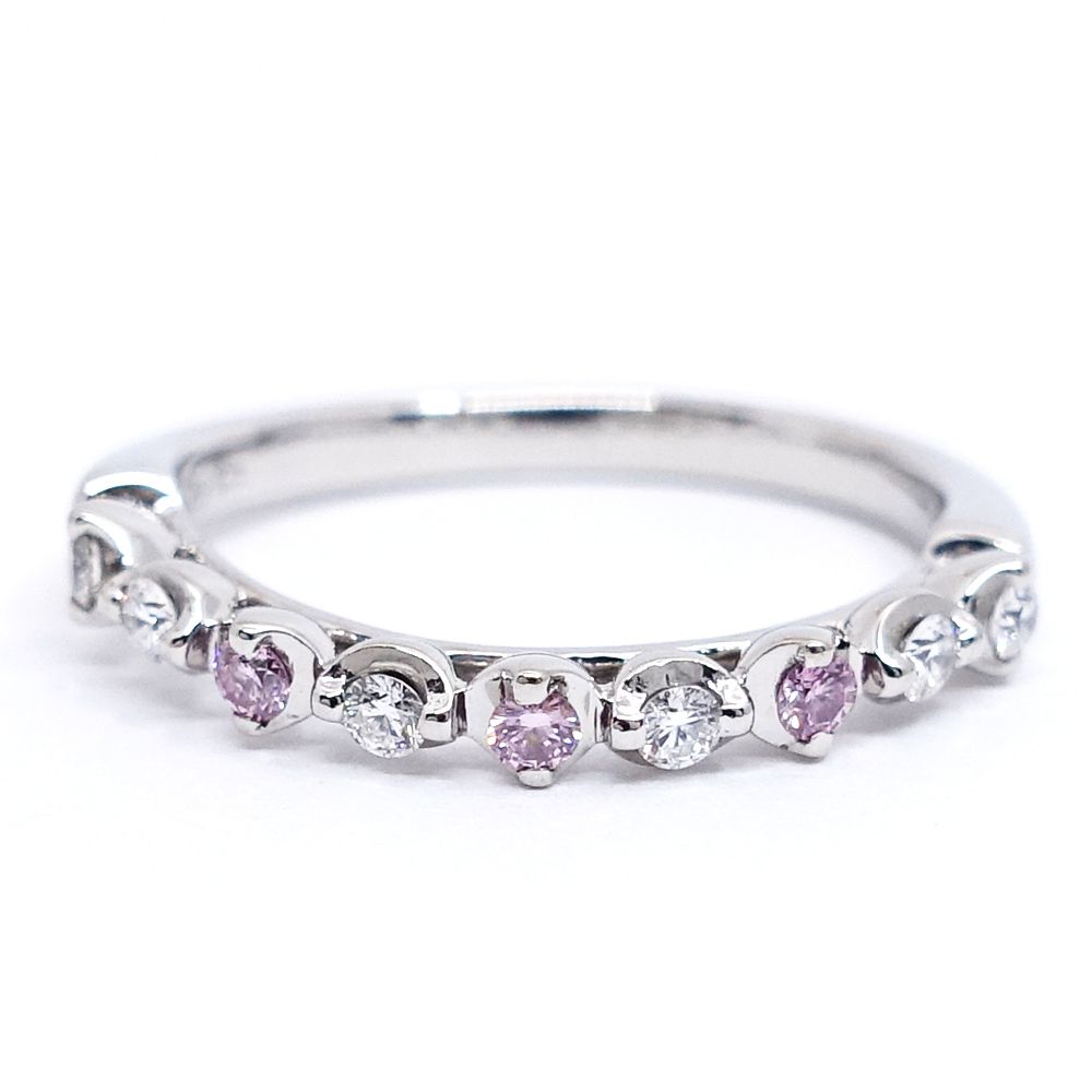 ソーティング付き 天然ピンクダイヤモンド エタニティリング Pt900 10