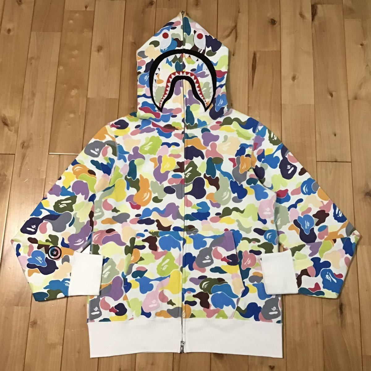 マルチカモ シャークパーカー Mサイズ Shark Full ZIP Hoodie A BATHING APE BAPE Multi CAMO エイプ ベイプ アベイシングエイプ 迷彩