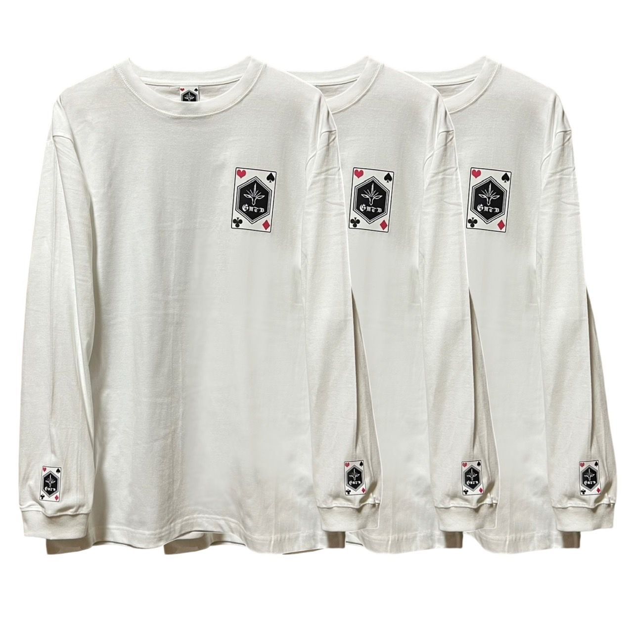 GMTB] ロングTシャツ3枚セット 黒箱 バックプリントなし 白 S,M,L,XL