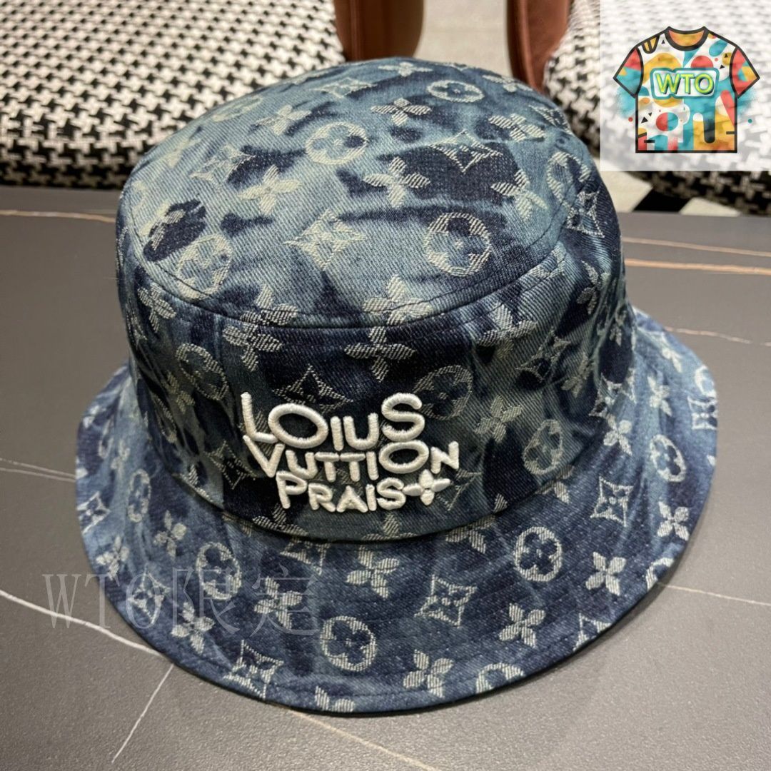 Louis Vuitton 紫 デニム ハット LV x TM Denim Cerise Bucket Hat S00 - Women - Accessories