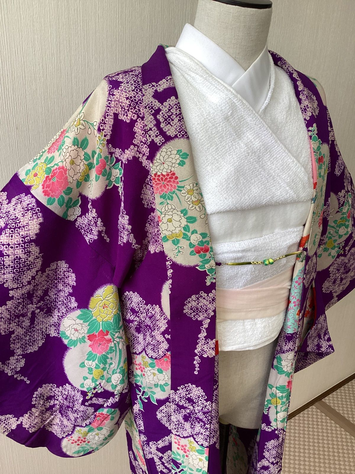 着物羽織 アンティーク着物 アンティーク羽織 アンティーク 大正ロマン 紫 裄67 5 cm ac 328
