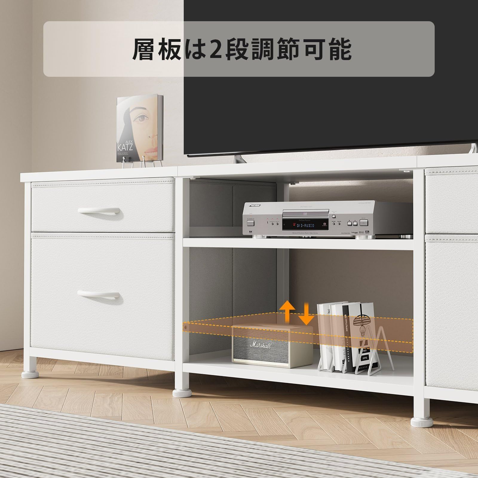 幅110×奥行30×高さ38.5cm 白い