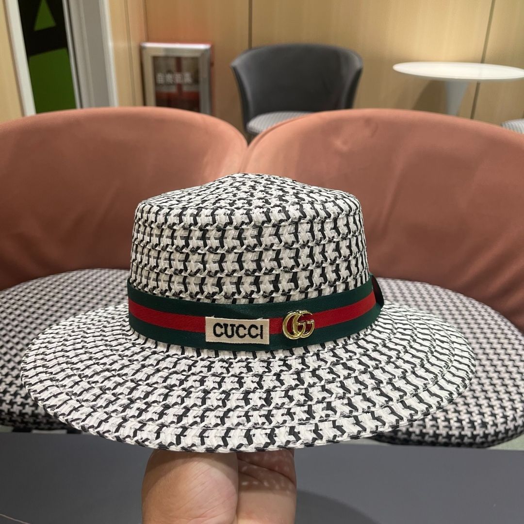 今日特価】GUCCI 2025 新 藪麦わら 日除け帽-3 - メルカリ