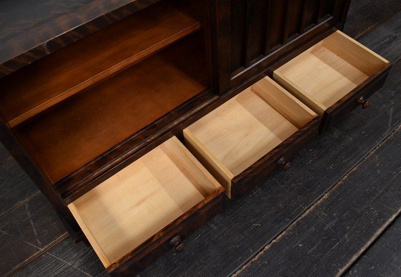 蔵C9063】北海道民芸家具 茶棚 サイドボード 飾棚 - メルカリ