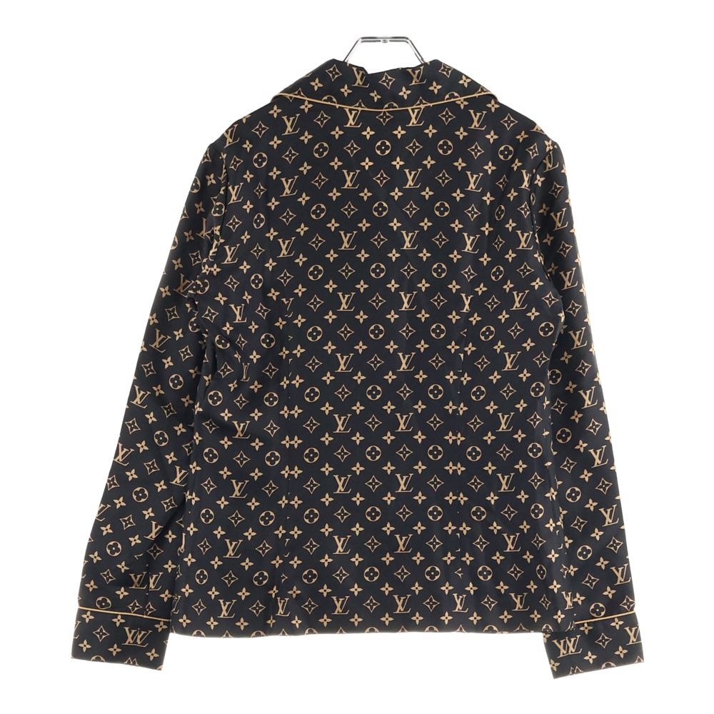 LOUIS VUITTON ルイヴィトン L|S Pajama Shirt RW231W PR0 FOBL06 モノグラムシルク長袖パジャマシャツ ブラック|ベージュ レディース