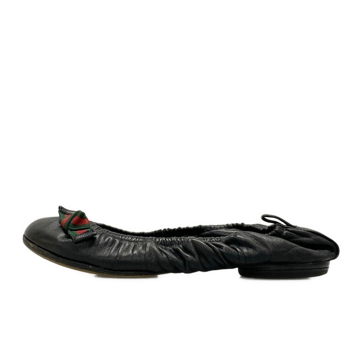 GUCCI(グッチ) フラットシューズ 36 - 258438 黒 レザー - メルカリ