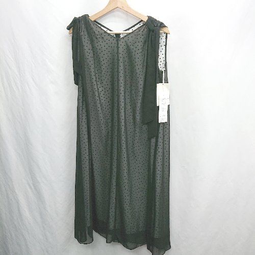 ◇ ⊂◎○未使用○ HANAE MORI ALMA EN ROSE ドット柄 ノースリーブ 膝 