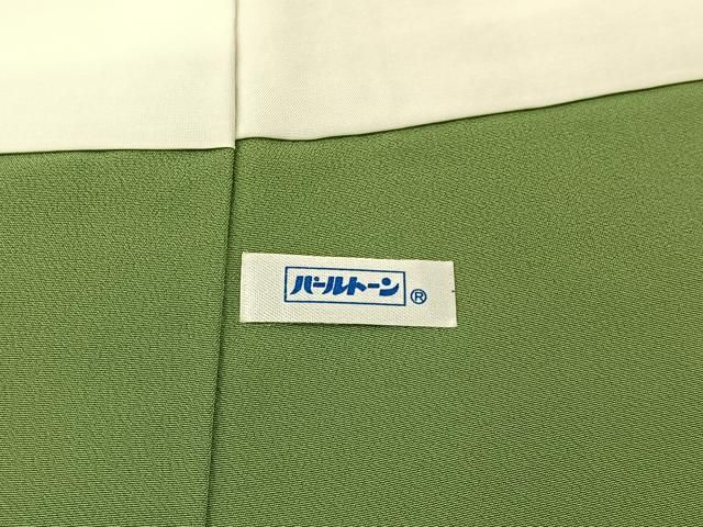 平和屋着物■上質な色無地　抹茶色　正絹　逸品　BAAU3793hj