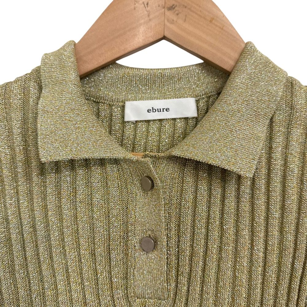 美品 24SS ebure エブール ミックスカラーラメ ニット ノースリーブ ブラウス カットソー ゴールドカラー レディース 古着 中古 USED 美品 24SS ebure エブール ミックスカラーラメ ニット ノースリーブ