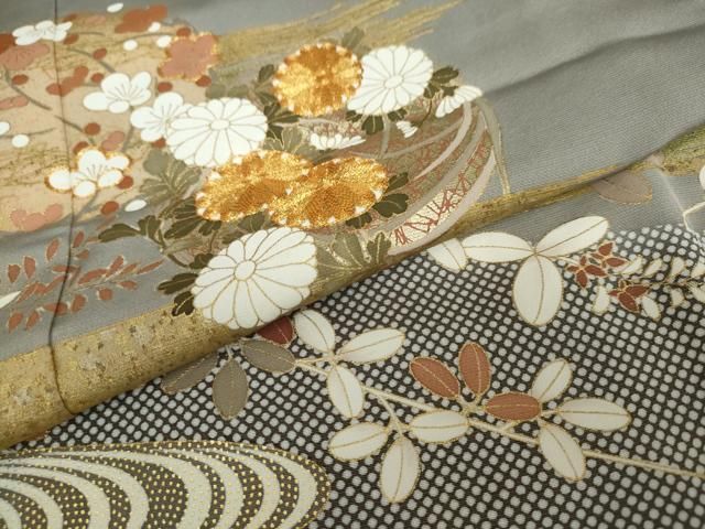 平和屋着物○豪華色留袖 作家物 駒刺繍 花束文 暈し染め 金彩 逸品 未
