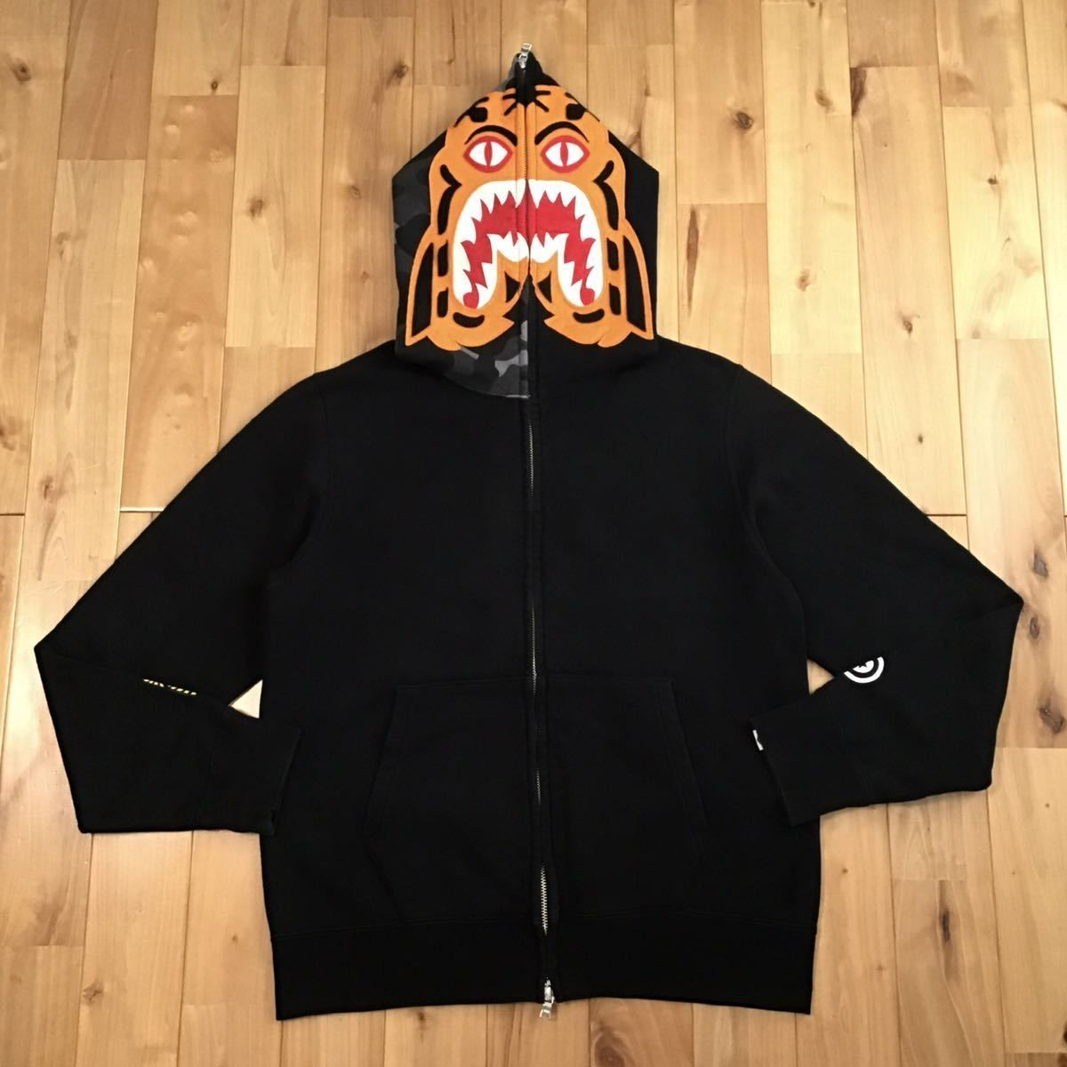Black camo × Black タイガー パーカー Mサイズ tiger full zip hoodie 